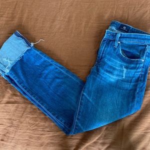 AG  slim straight Stevie cuff jeans